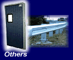 Door frames, crash barriers.